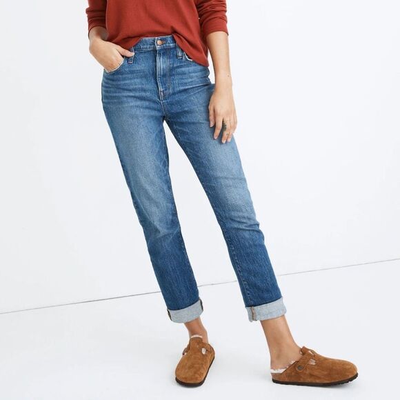 Madewell The High Rise Slim Boy Jean Medium Wash Straight Leg Womens Size 27 | 4 - Picture 1 of 13